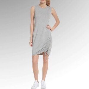 ZELLA Modal Spandex Blend Grey Sleeveless Popover Dress Adjustable Rusching Sz M